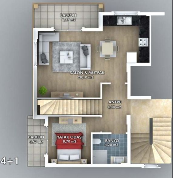 Appartamento a Fethiye, Turchia, 50 m² - foto 5