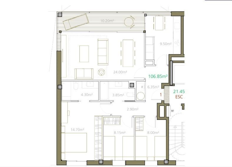 Piso en Sant Andreu, España, 99 m² - imagen 7