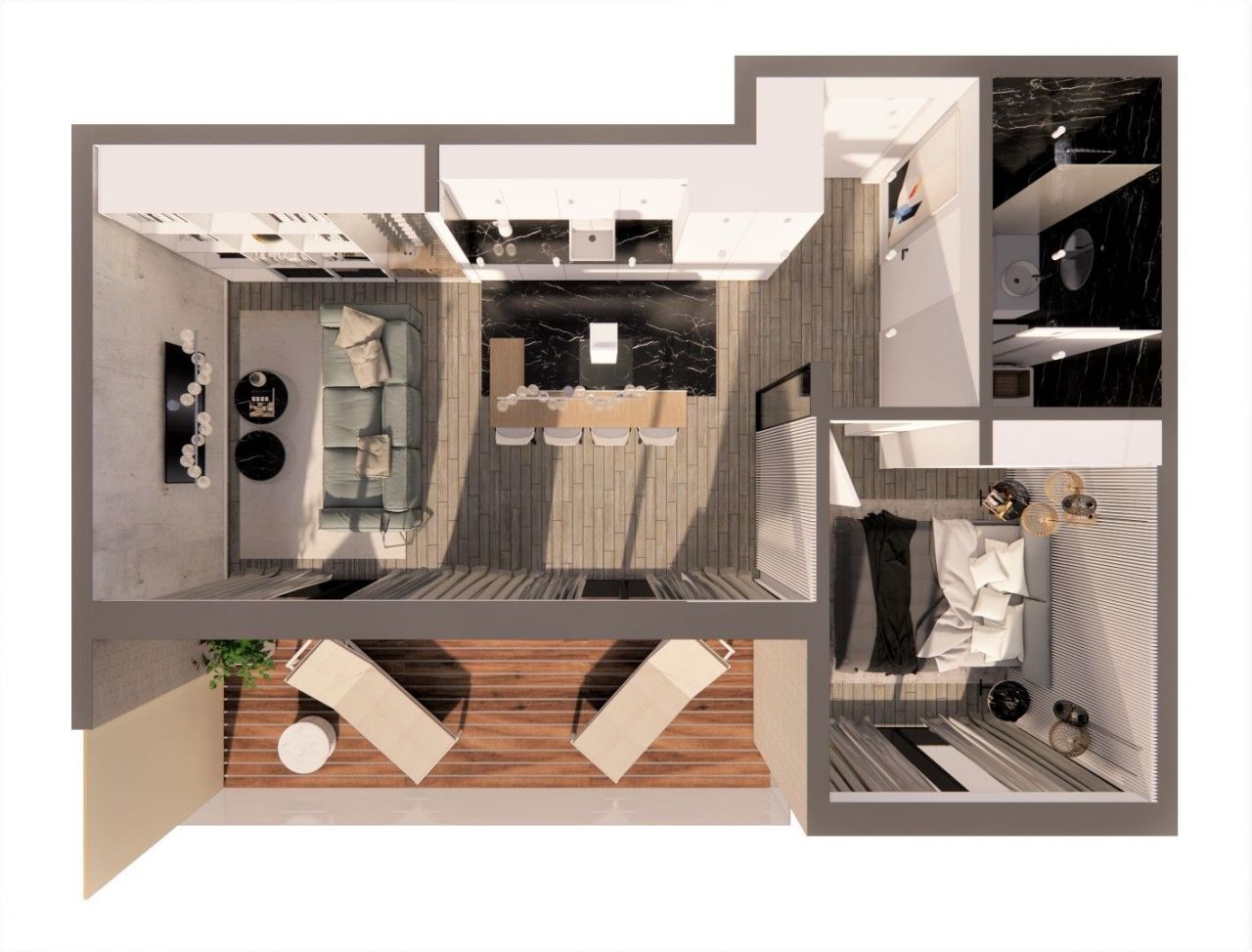 Piso en Budva, Montenegro, 60 m² - imagen 9