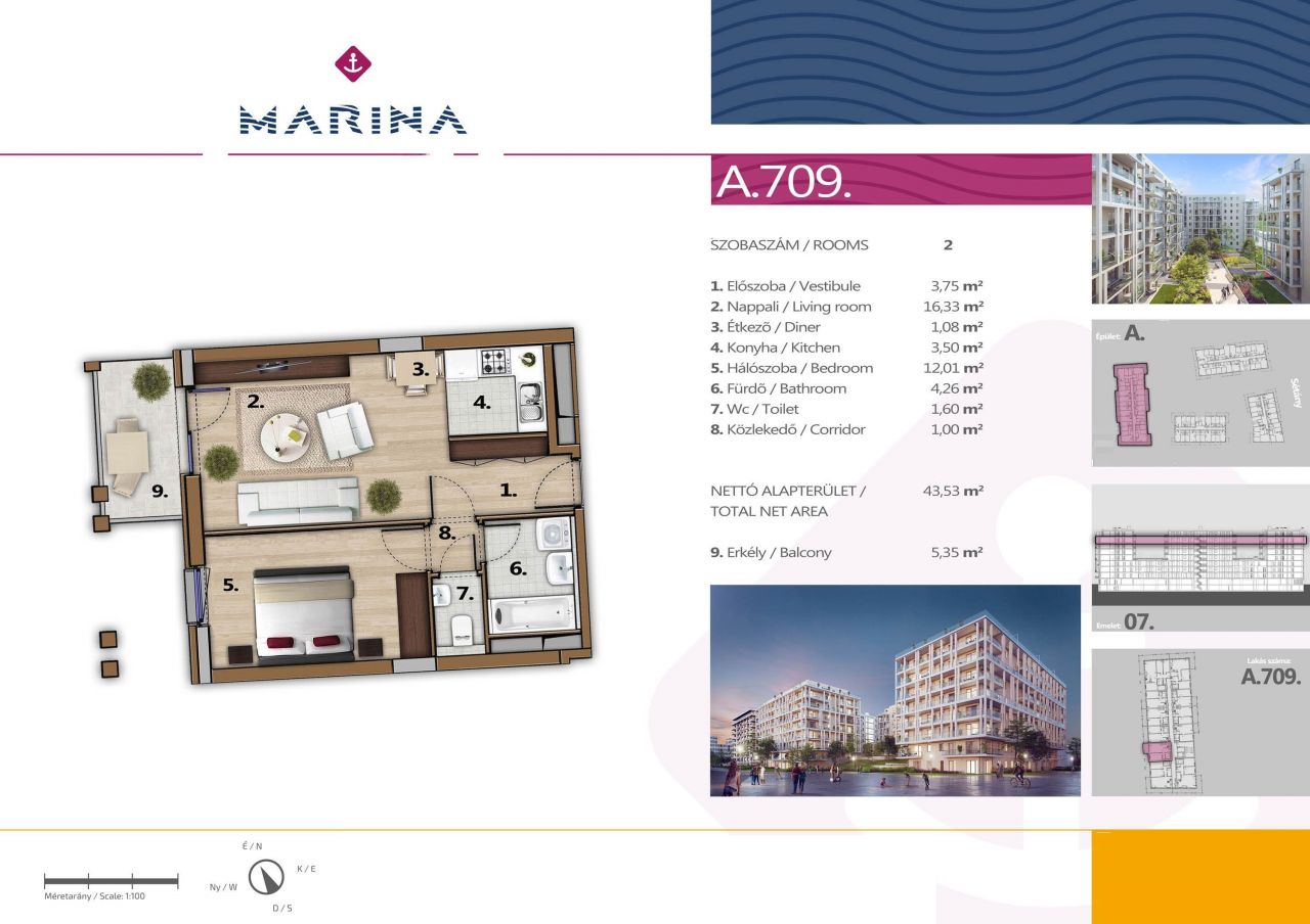 Piso en Budapest, Hungría, 44 m² - imagen 6