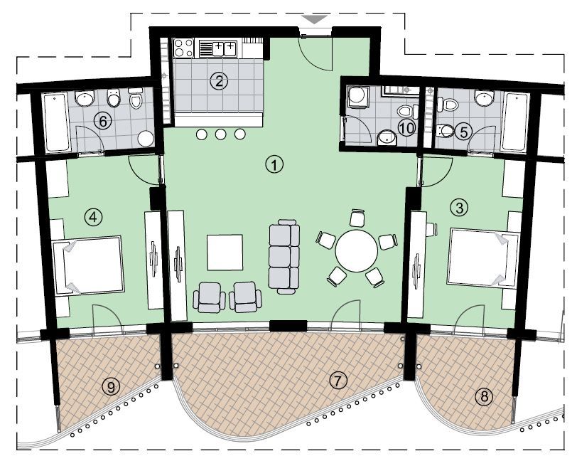 Piso en Becici, Montenegro, 117 m² - imagen 6