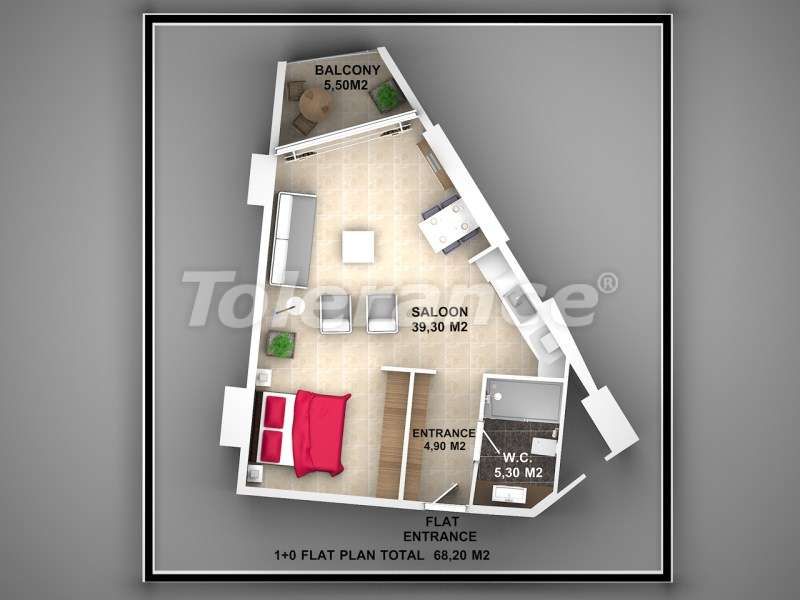 Appartamenti a Alanya, Turchia, 62 m² - foto 4