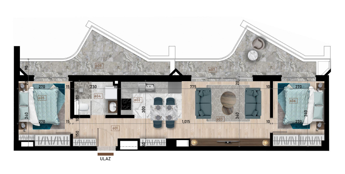 Flat in Bar, Montenegro, 67 m² - picture 2