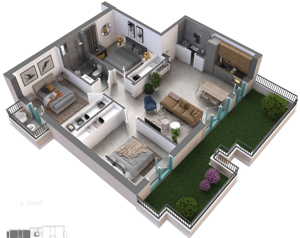 Flat in Dobrota, Montenegro, 186 m² - picture 8