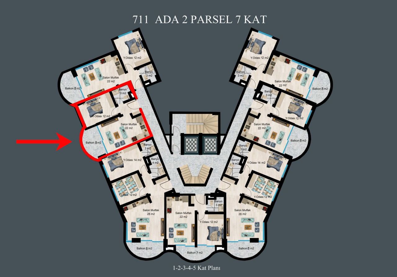 Appartamento a Alanya, Turchia, 55 m² - foto 5