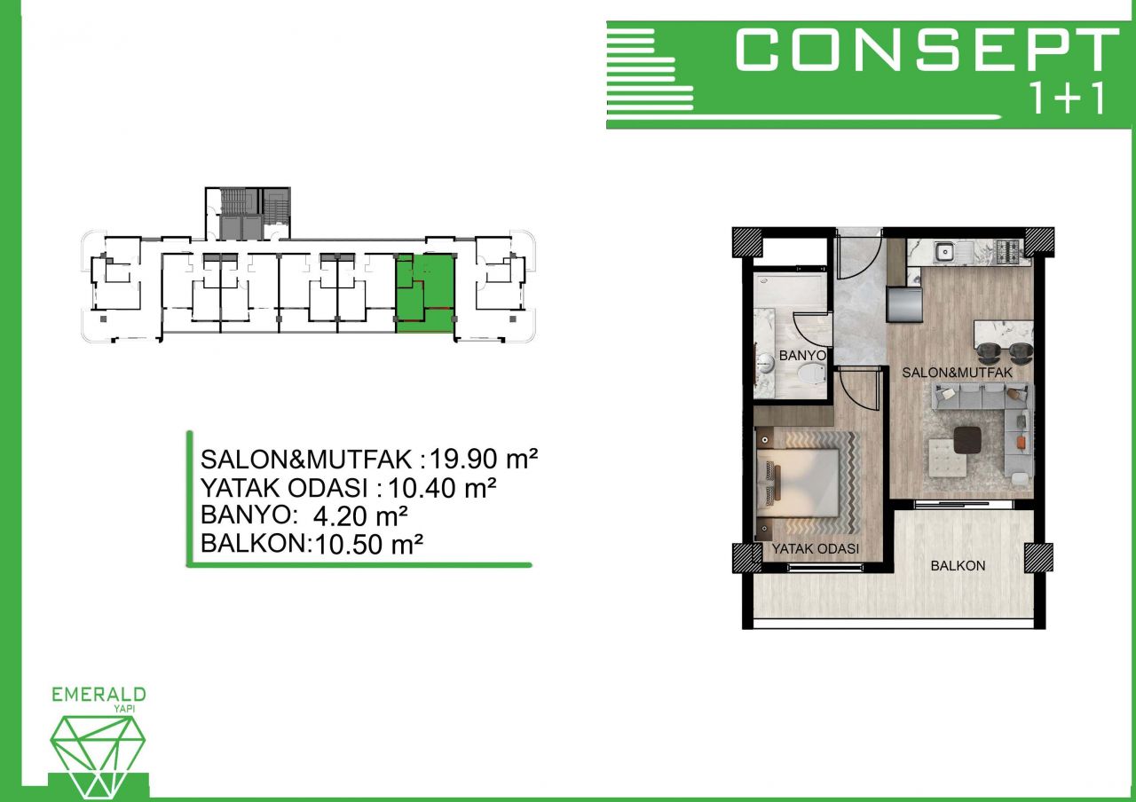 Flat in Mersin, Turkey, 65 m² - picture 14
