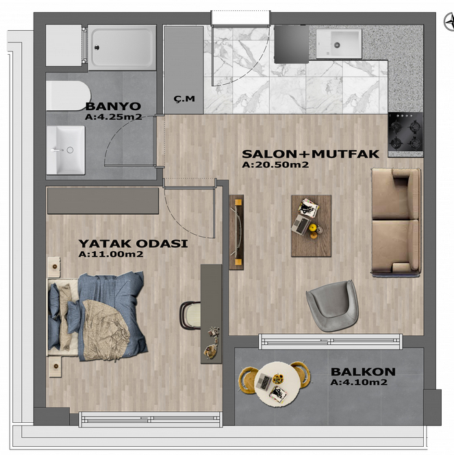 Appartement à Antalya, Turquie, 55 m² - image 2