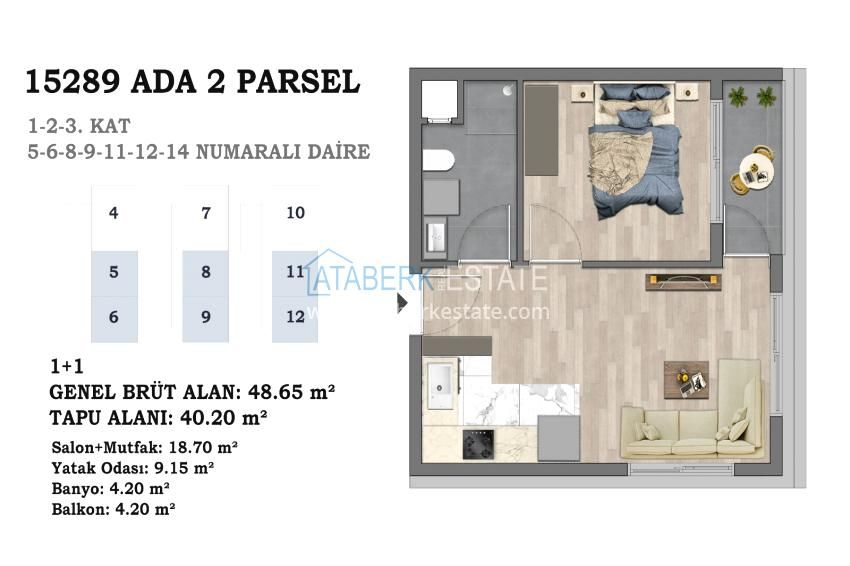 Wohnung in Antalya, Türkei, 52 m² - Foto 17