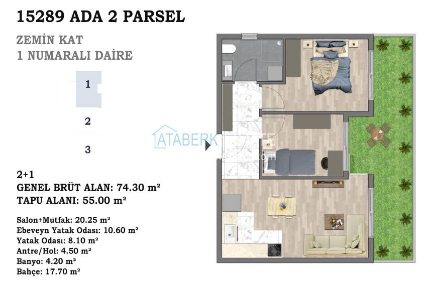 Wohnung in Antalya, Türkei, 52 m² - Foto 14