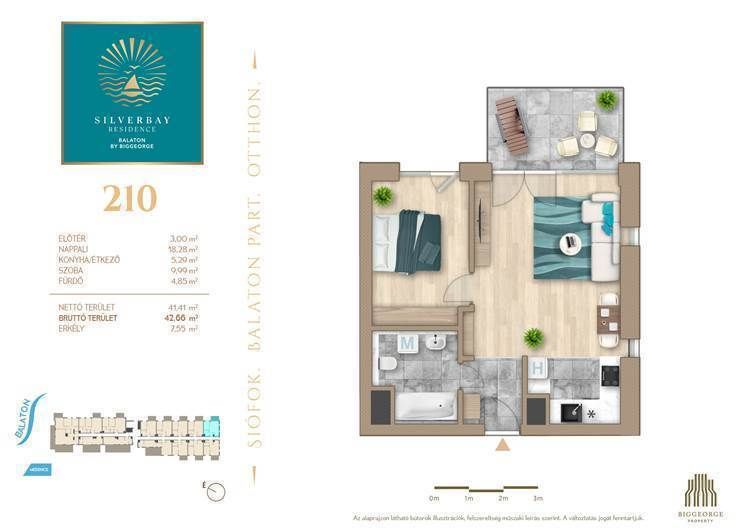 Appartamento a Siofok, Ungheria, 40 m² - foto 8