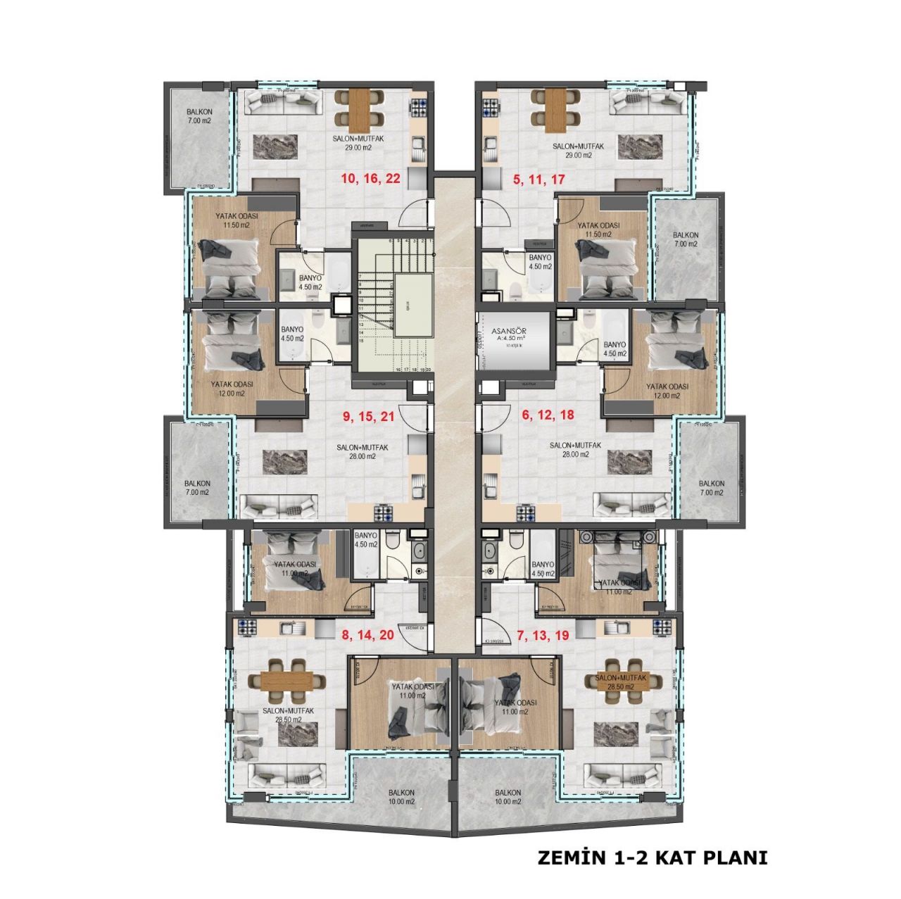 Wohnung in Alanya, Türkei, 67 m² - Foto 14