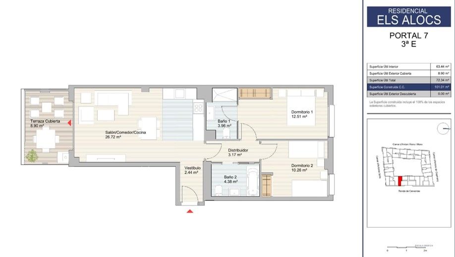 Appartamento a Mataró, Spagna, 105 m² - foto 5