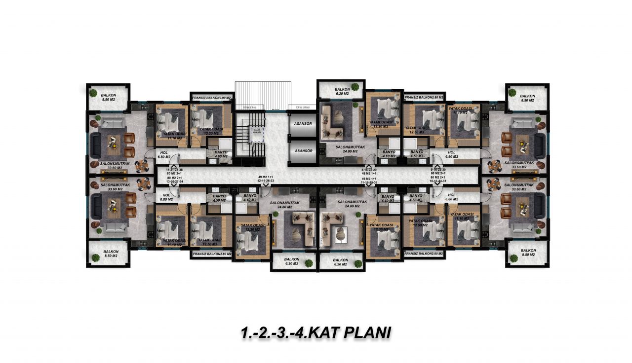 Flat in Gazipasa, Turkey, 50 m² - picture 11