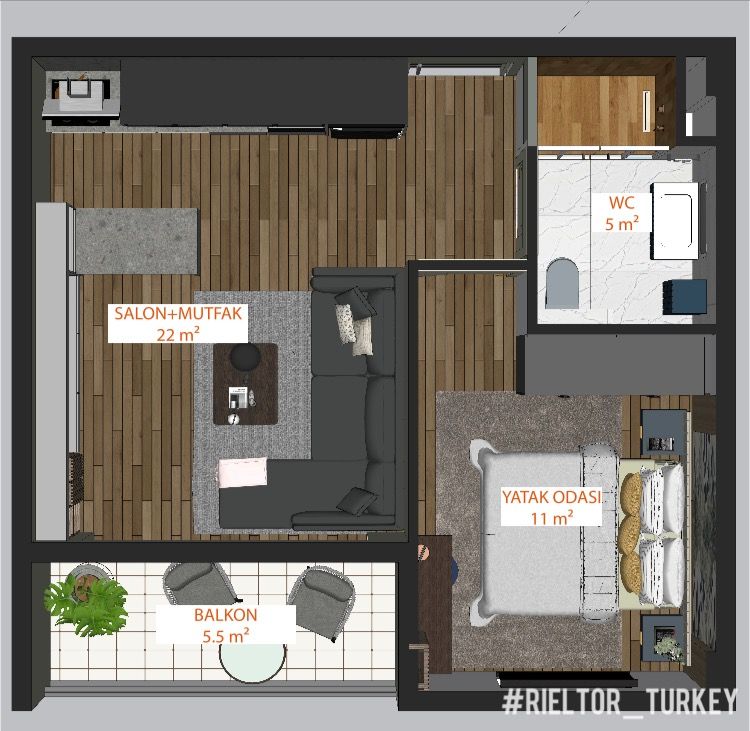 Wohnung in Manavgat, Türkei, 66 m² - Foto 13