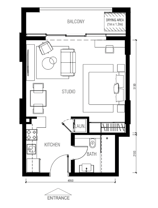 Studio in Maskat, Oman, 53 m² - Foto 6