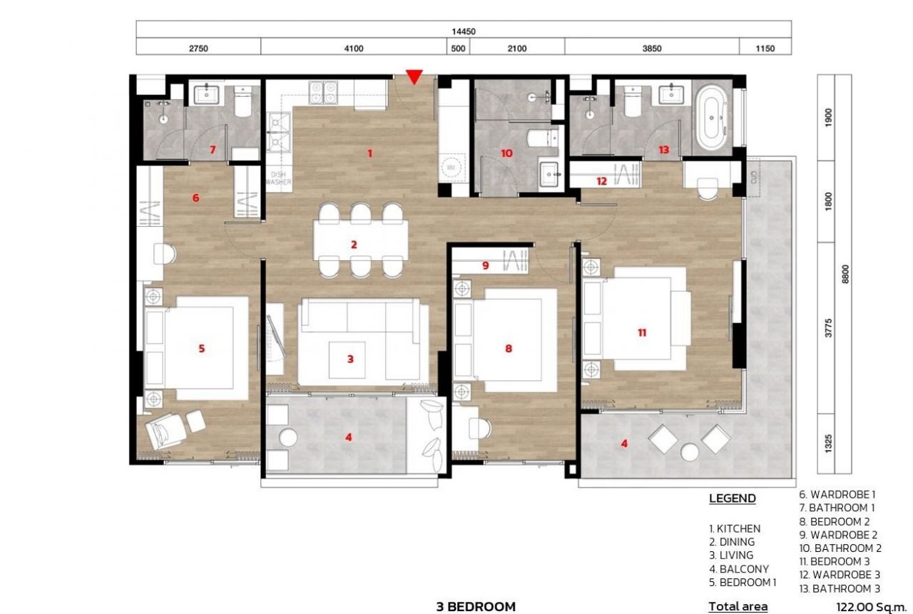 Apartment on Phuket Island, Thailand, 122 m² - picture 3