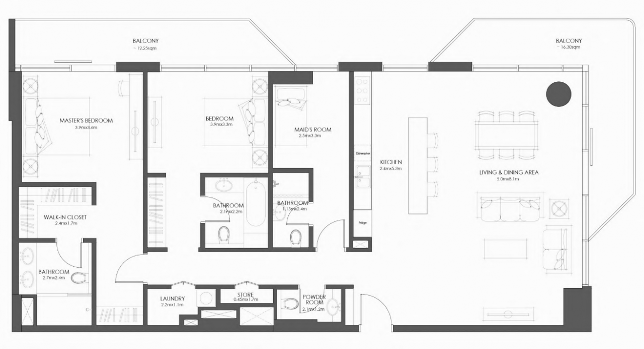 Apartamento en Abu Dabi, EAU, 148.34 m² - imagen 6