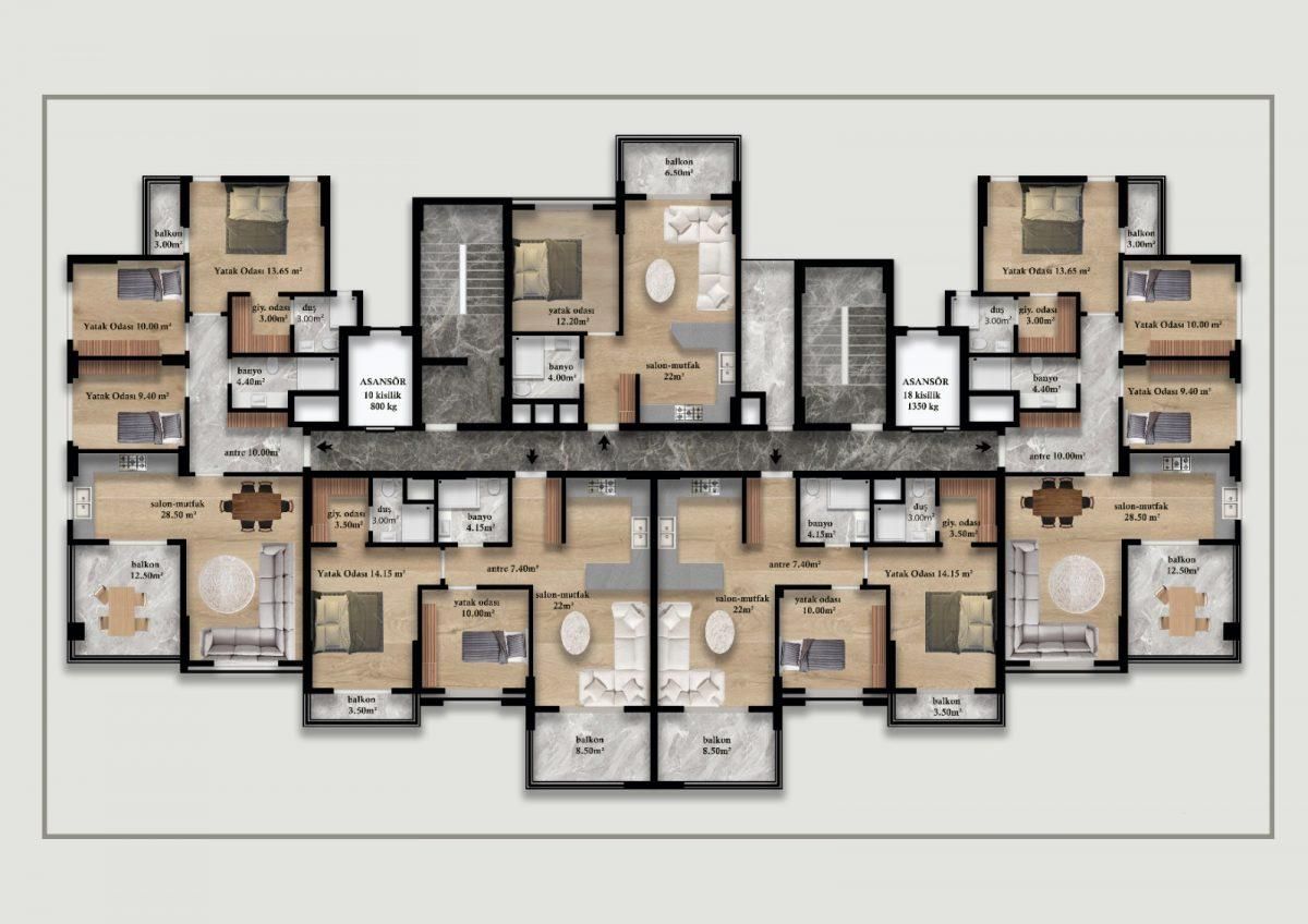 Appartement à Mersin, Turquie, 75 m² - image 14