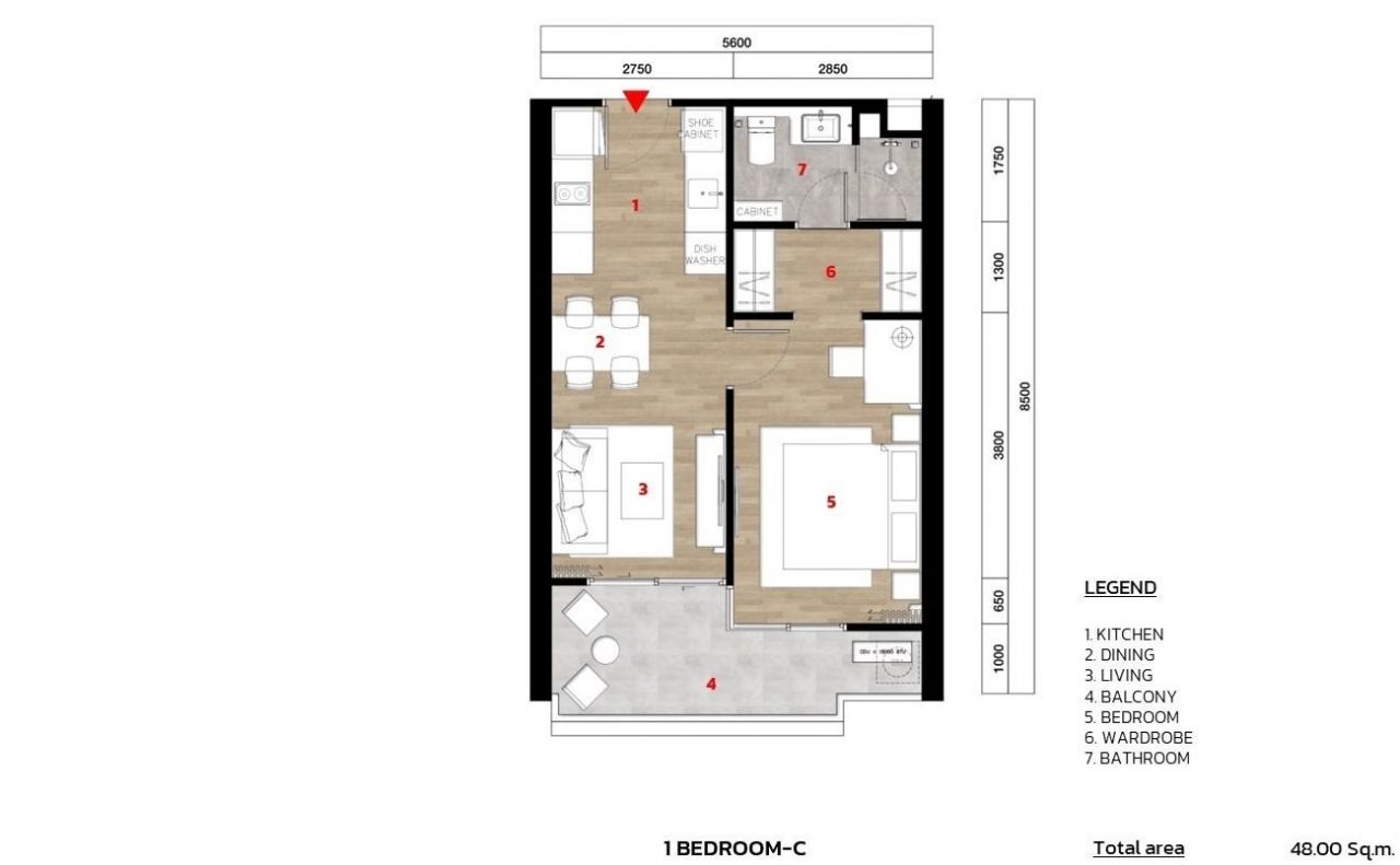 Appartement à Phuket, Thaïlande, 48 m² - image 12