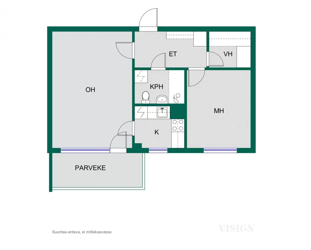 Flat in Valkeakoski, Finland, 44.5 m² - picture 2