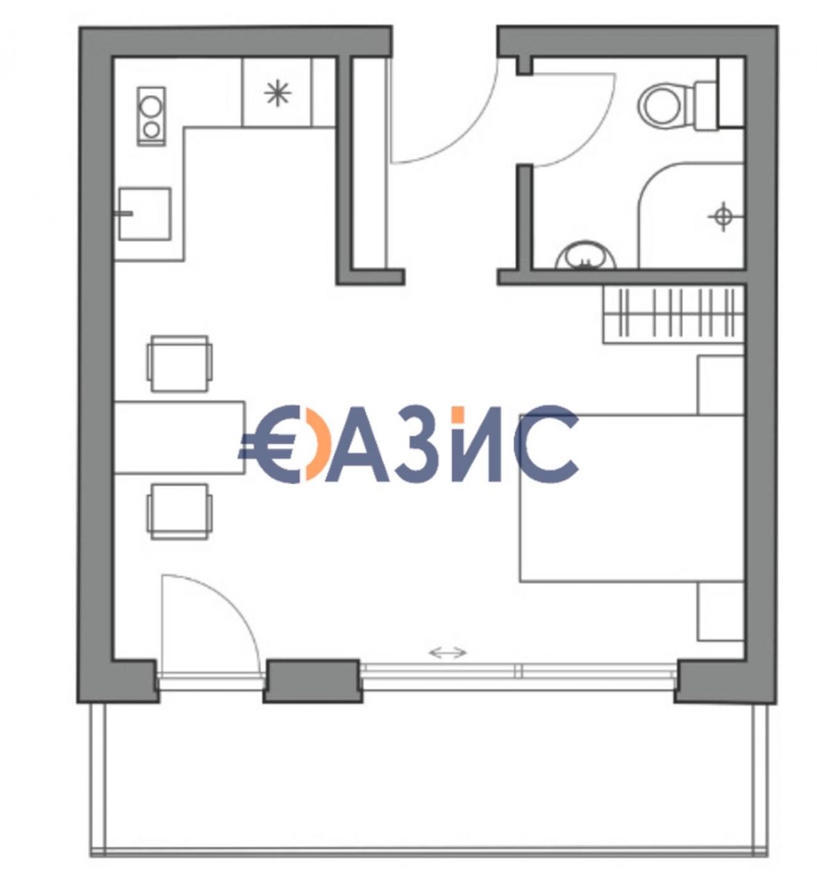 Apartment in Obsor, Bulgarien, 45.4 m² - Foto 13