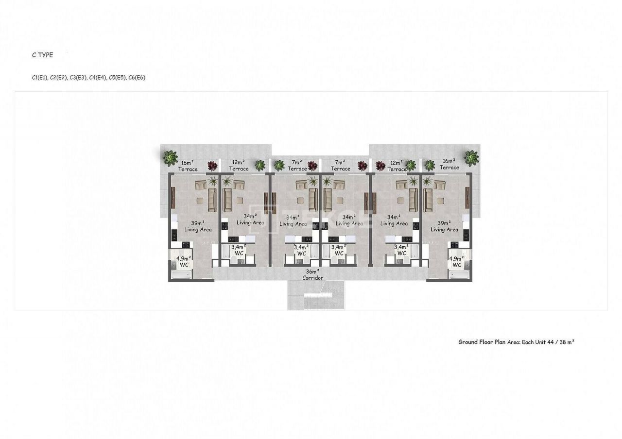 Attico a Kyrenia, Cipro, 89 m² - foto 14