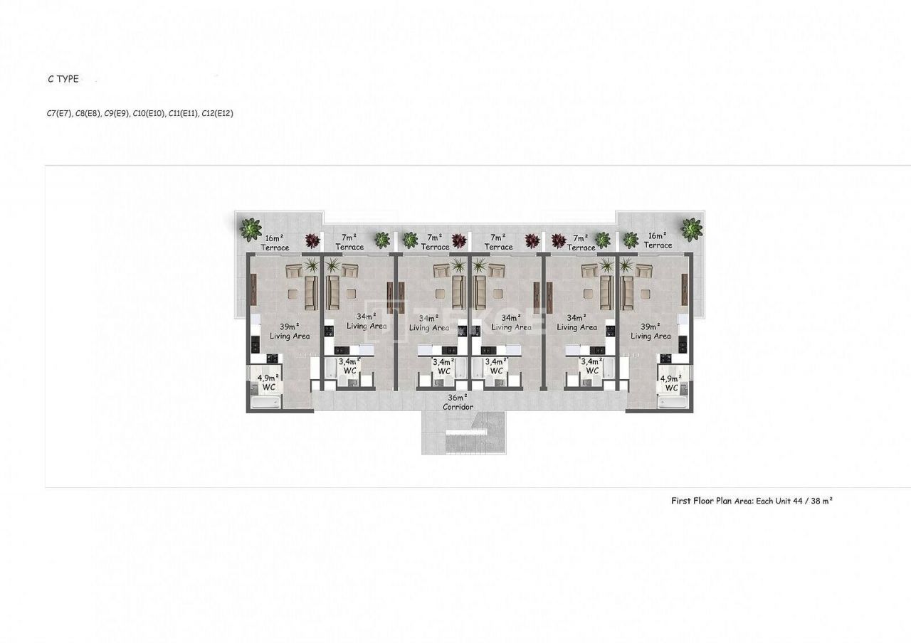 Attico a Kyrenia, Cipro, 89 m² - foto 15
