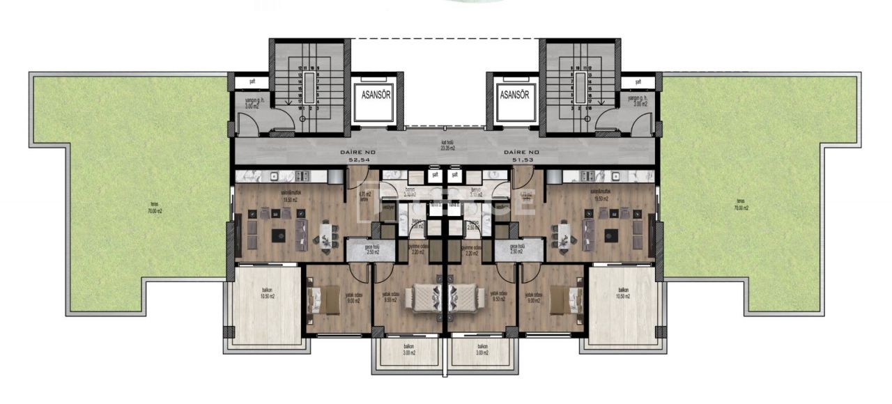 Appartement Mezitli, Turquie, 67 m² - image 16