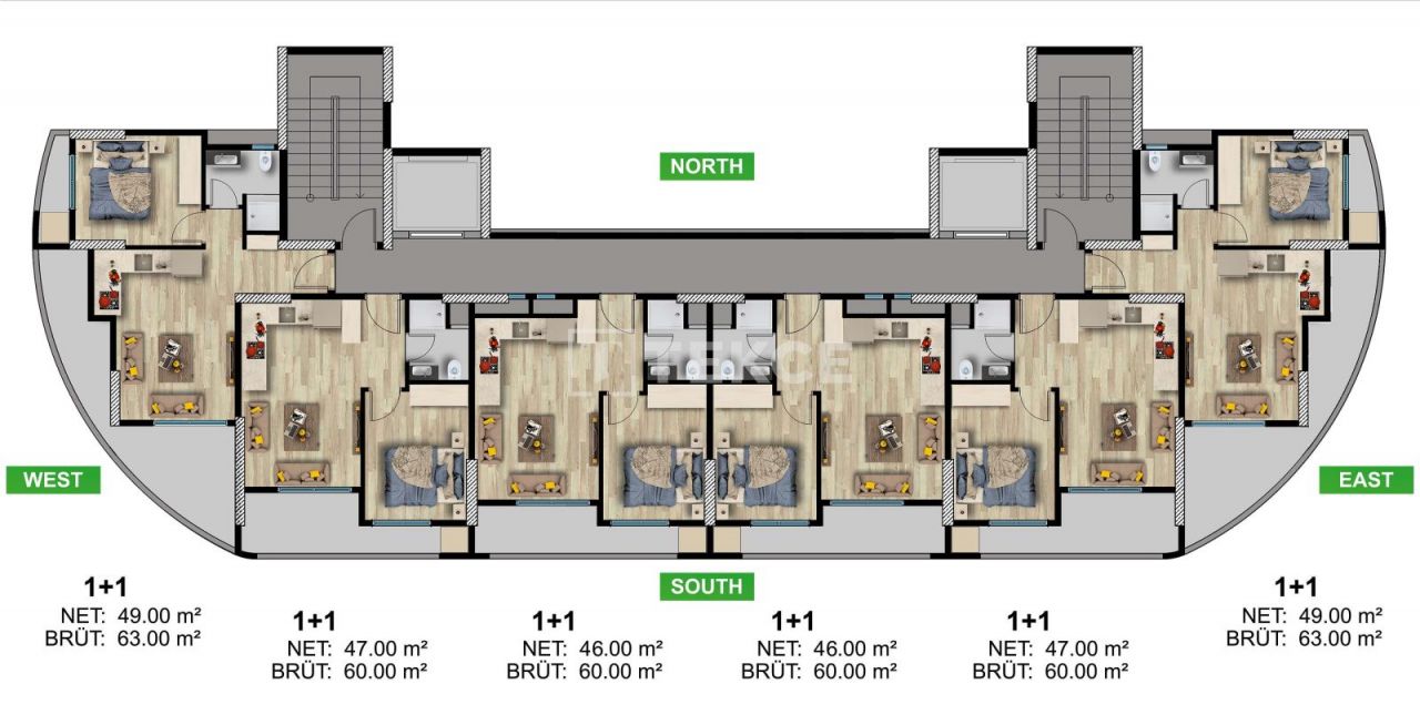 Appartement Erdemli, Turquie, 60 m² - image 17