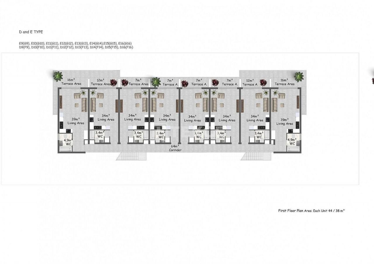 Attico a Kyrenia, Cipro, 89 m² - foto 18