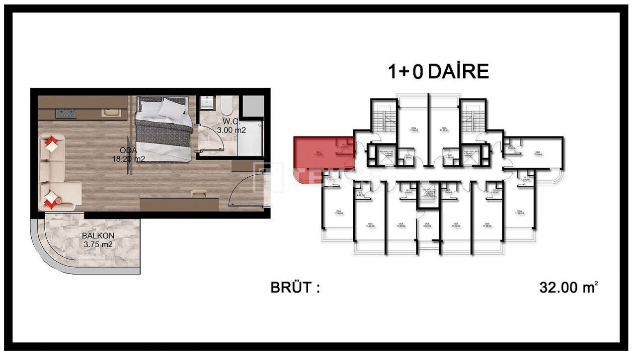 Apartment Mezitli, Türkei, 32 m² - Foto 19