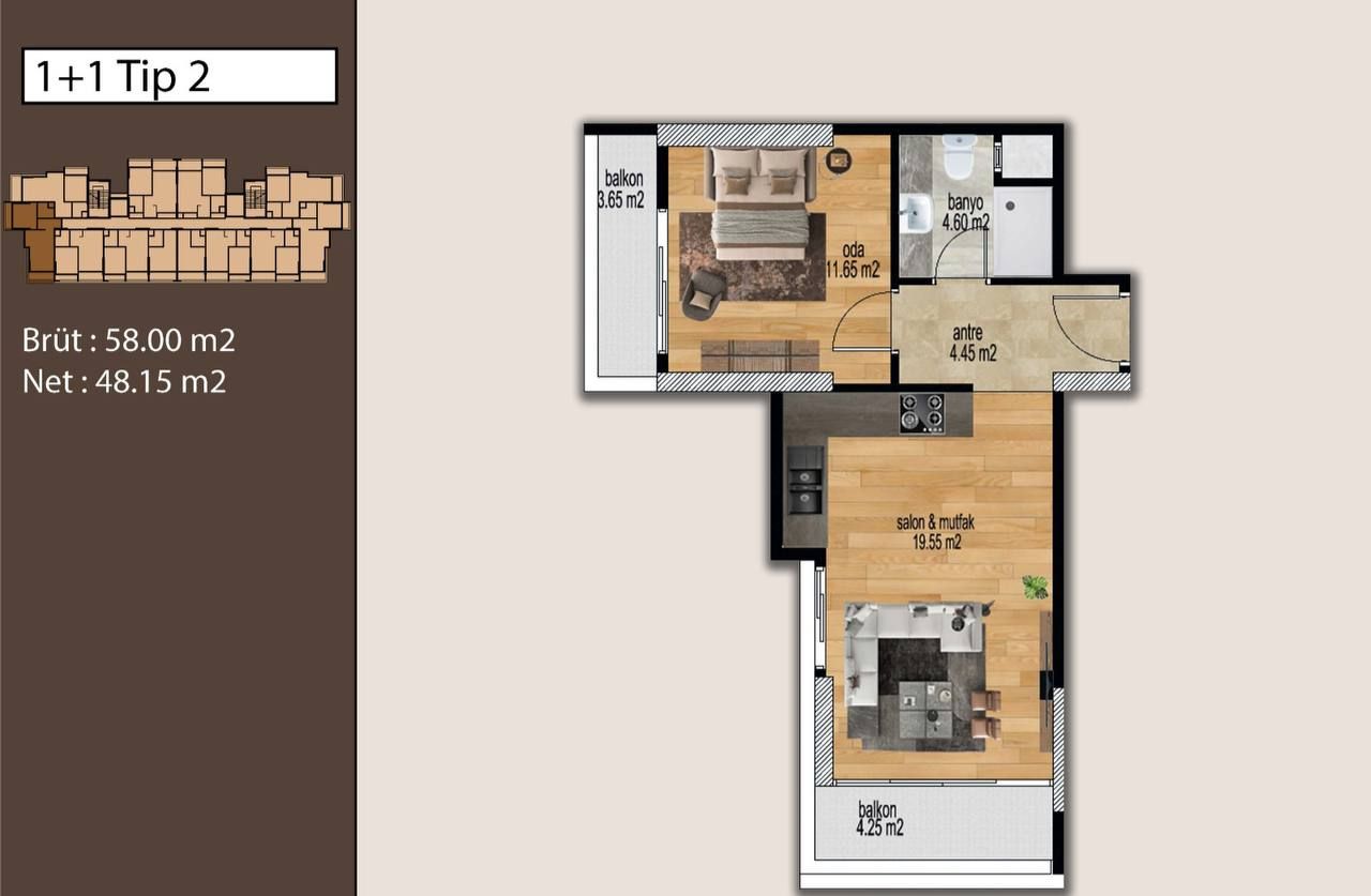 Flat in Mersin, Turkey, 89 m² - picture 12