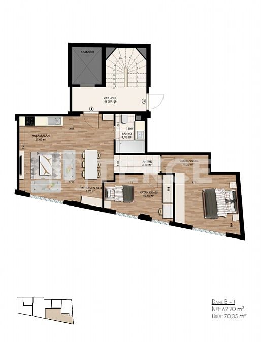 Apartment in Istanbul, Türkei, 74 m² - Foto 7