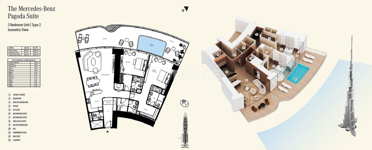 Apartamento en Dubái, EAU, 254 m² - imagen 16