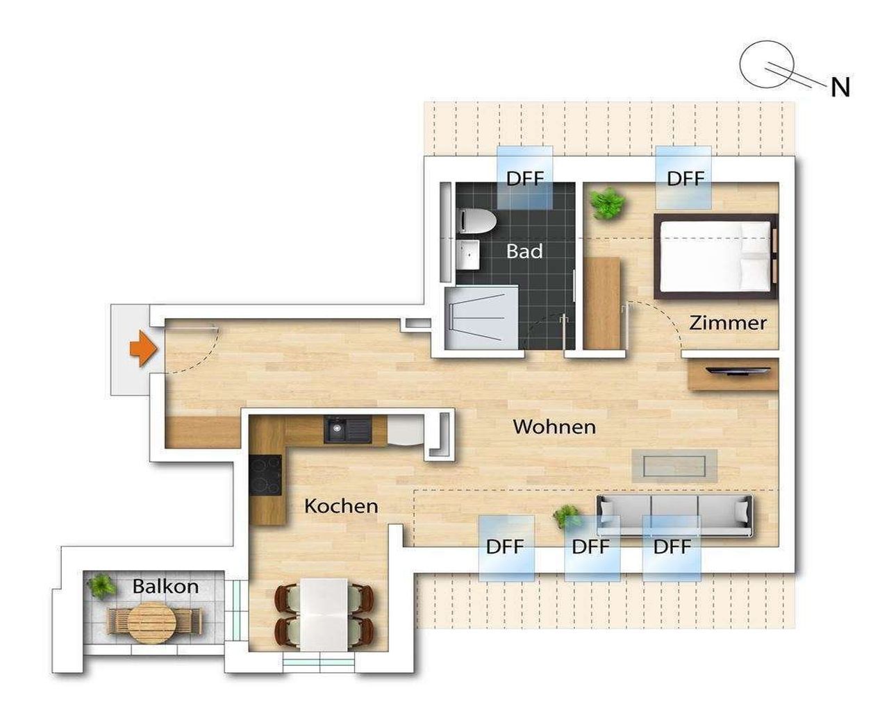 Piso en Berlin, Alemania, 46.76 m² - imagen 4