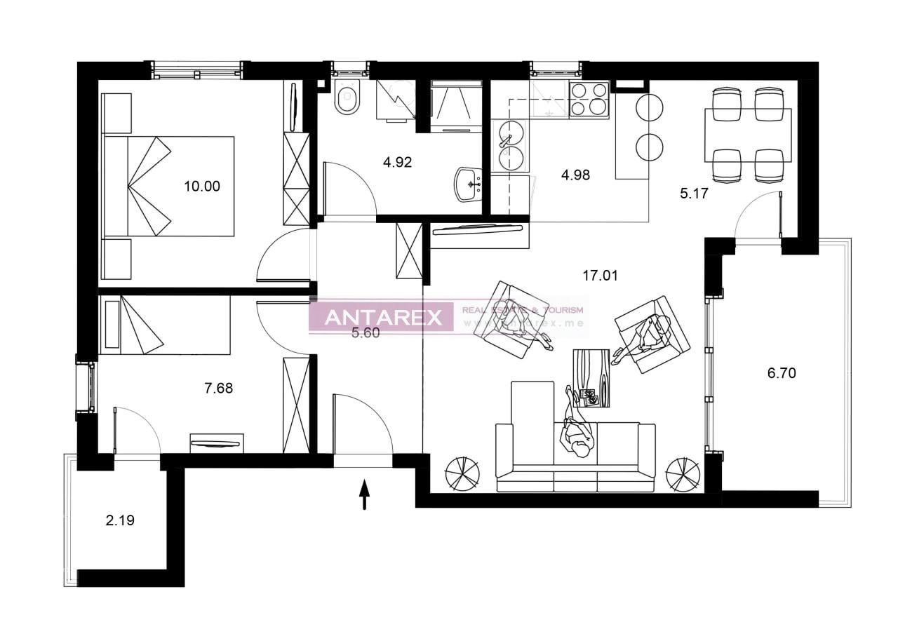 Apartment in Becici, Montenegro, 63 m² - picture 9