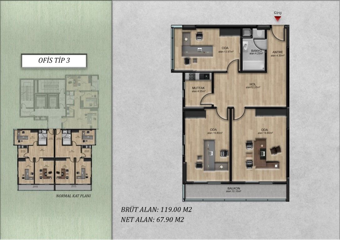 Propiedad comercial en Mersin, Turquia, 120 m² - imagen 7