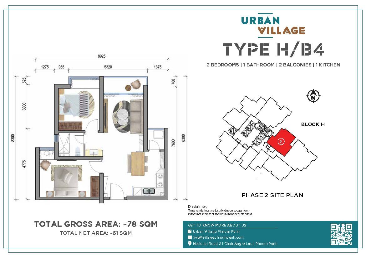Apartment in Phnom Penh, Cambodia, 49 m² - picture 3