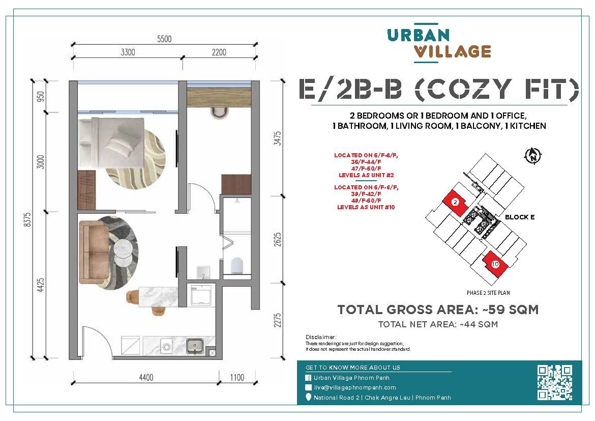 Apartment in Phnom Penh, Cambodia, 49 m² - picture 7