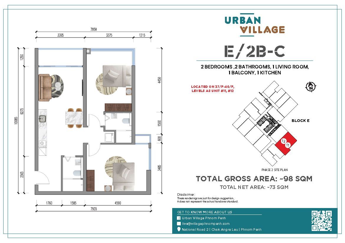 Apartment in Phnom Penh, Cambodia, 49 m² - picture 11