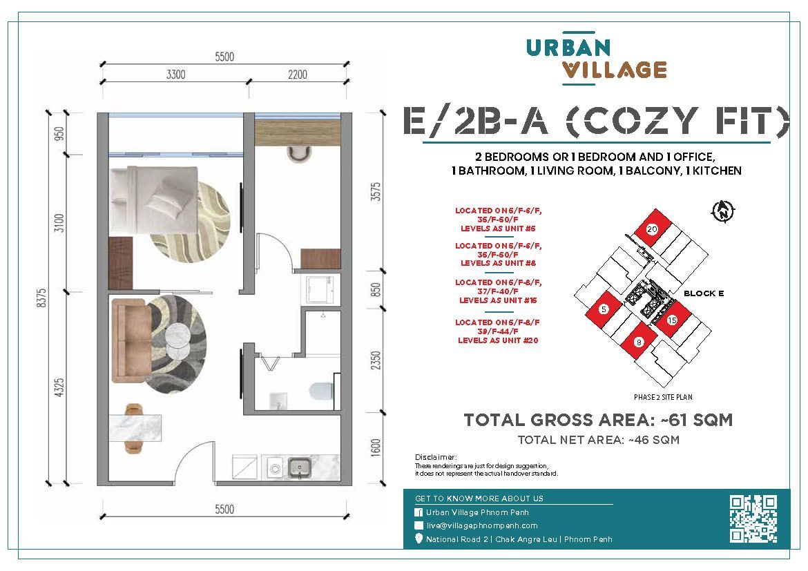 Apartment in Phnom Penh, Cambodia, 49 m² - picture 9