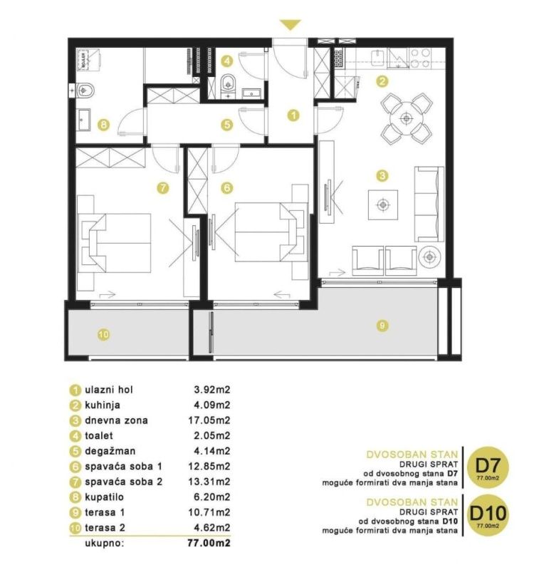 Wohnung in Budva, Montenegro, 77 m² - Foto 1