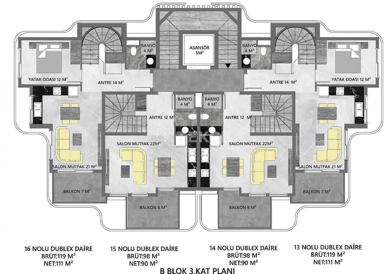 Appartamenti a Alanya, Turchia, 120 m² - foto 18