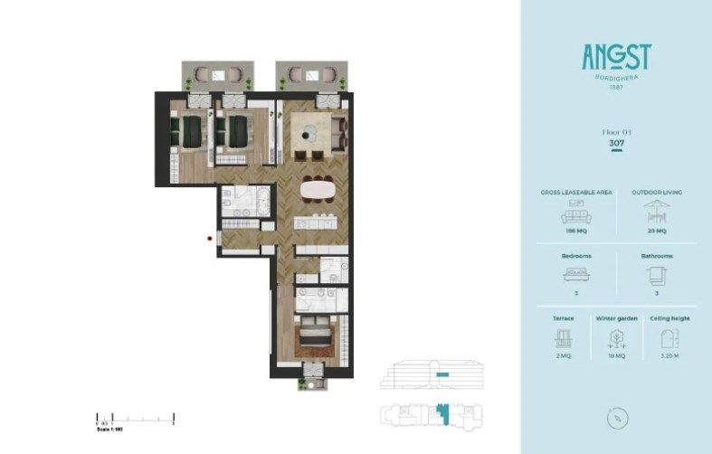 Wohnung in Bordighera, Italien, 186 m² - Foto 13