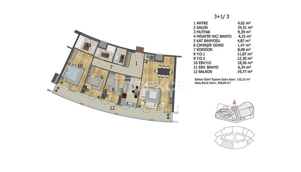 Apartamento en Başakşehir, Turquia, 154 m² - imagen 10