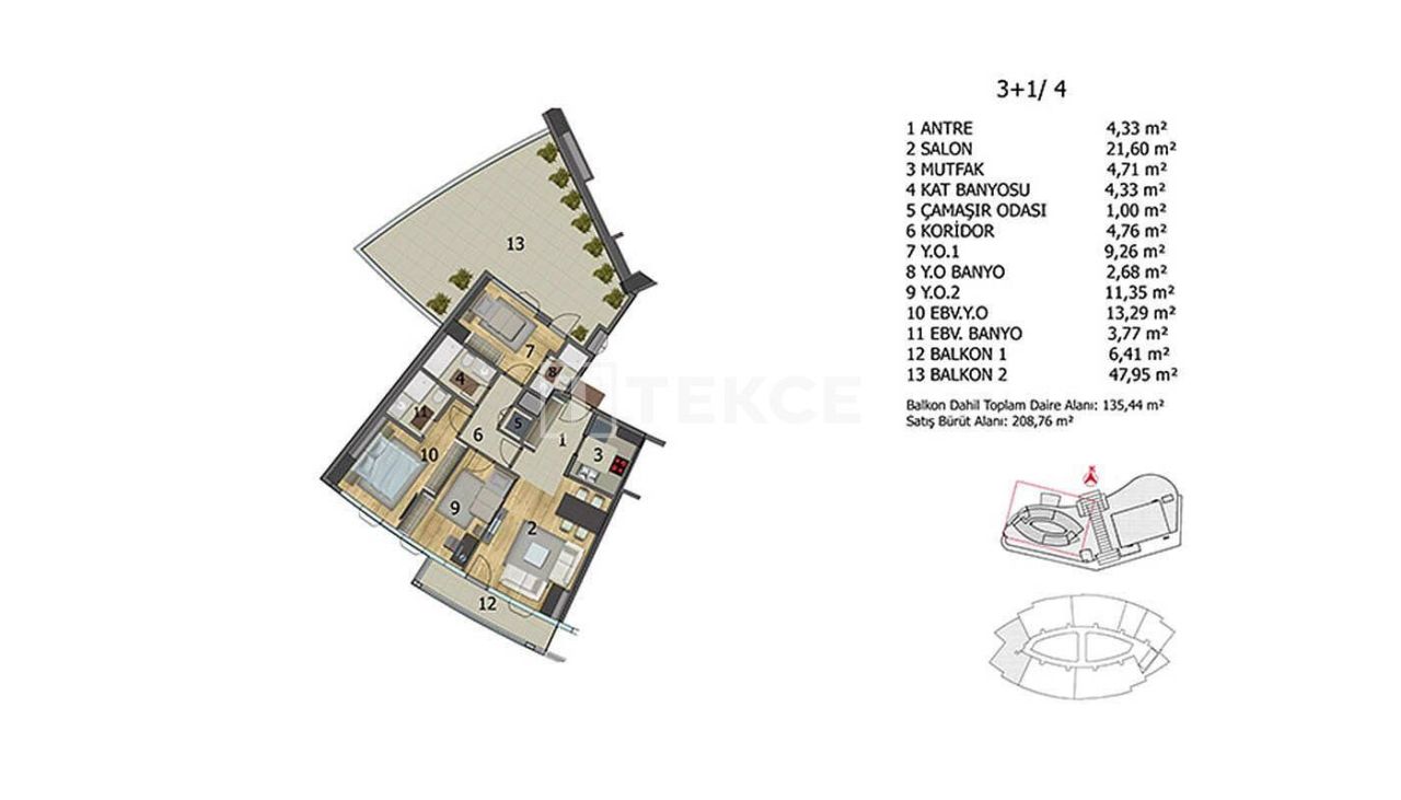 Apartamento en Başakşehir, Turquia, 262 m² - imagen 11