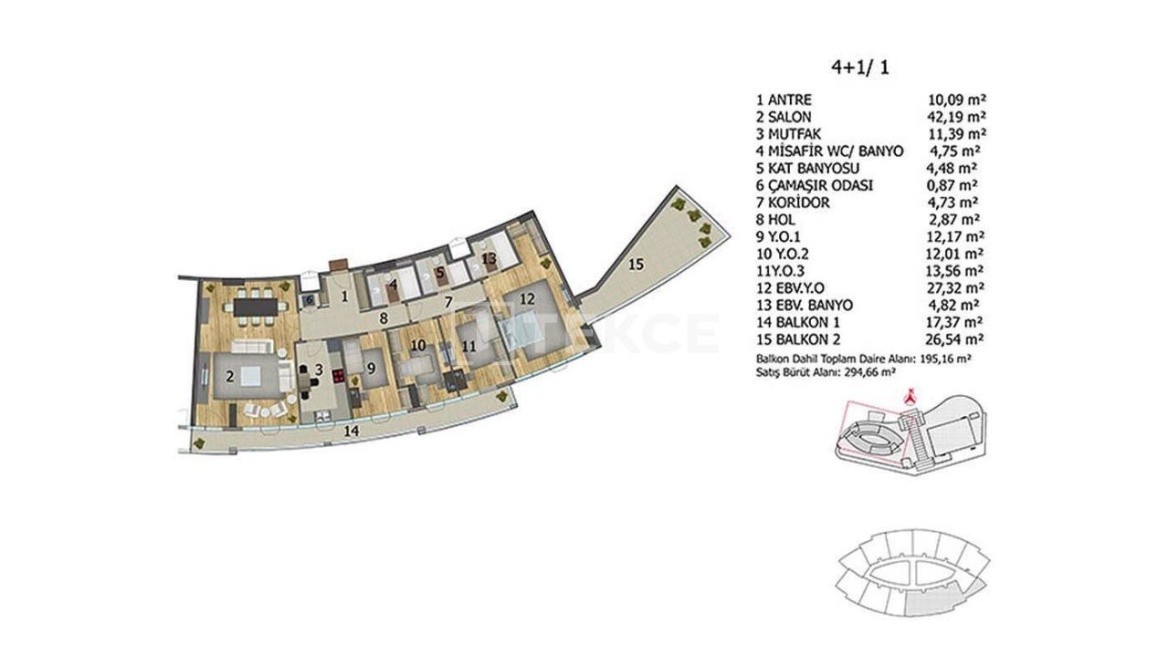 Apartamento en Başakşehir, Turquia, 262 m² - imagen 13