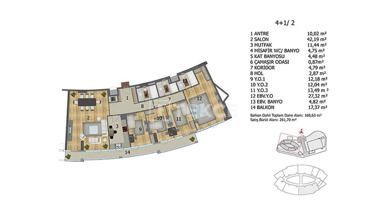 Apartamento en Başakşehir, Turquia, 154 m² - imagen 14