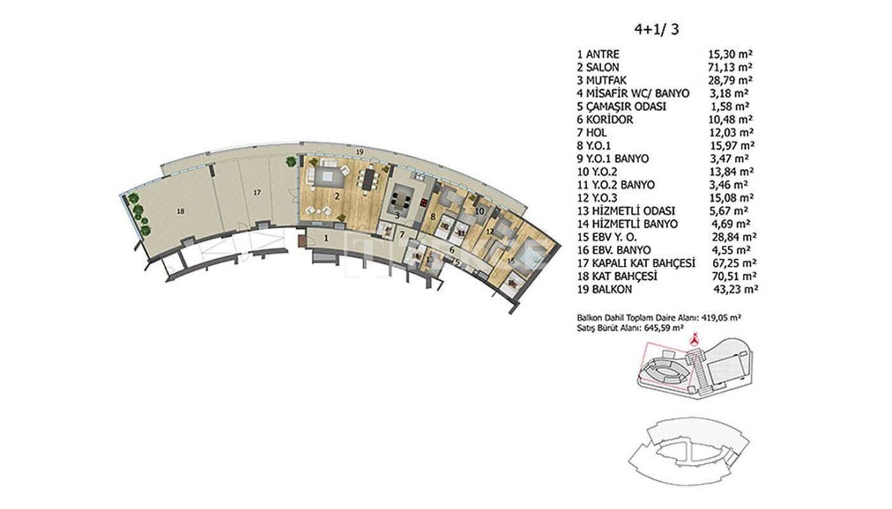 Apartamento en Başakşehir, Turquia, 154 m² - imagen 15