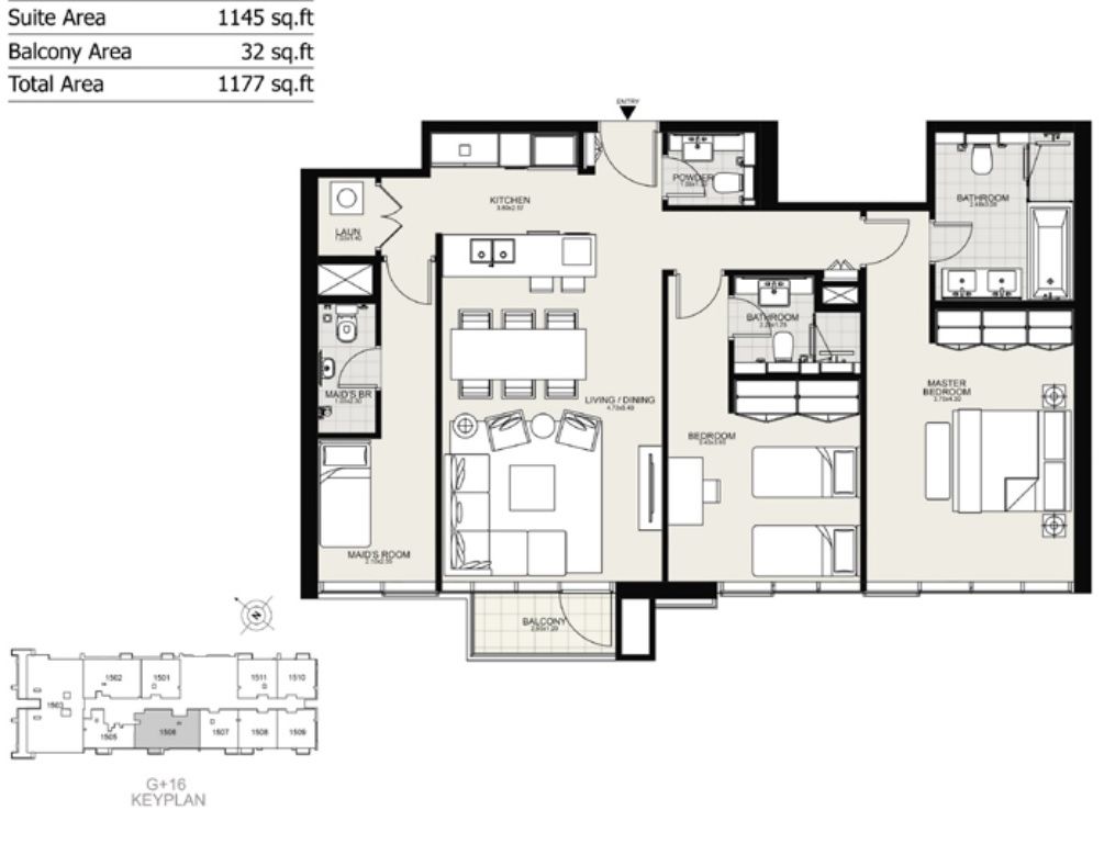 Flat in Dubai, UAE, 110 m² - picture 17